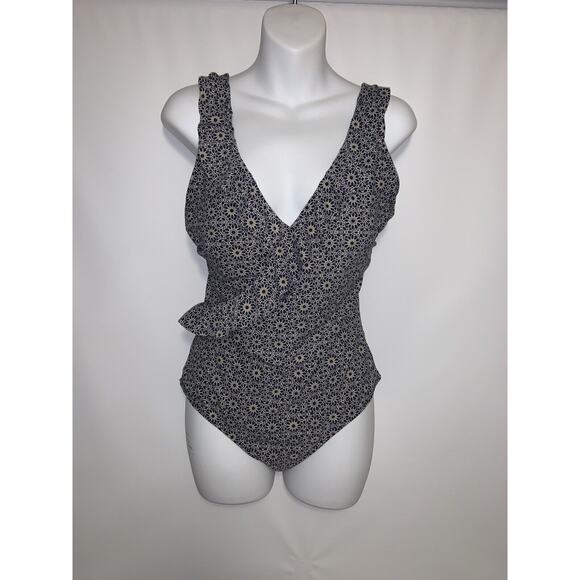 Nip Tuck Swim Floral Blue One Piece Swimsuit Multi Fit Cup Size 8 - Picture 1 of 7